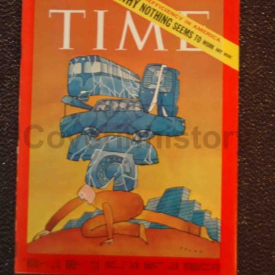 TIME MAGAZINE 23 march 1970 Special Issue INEFFICIENCY America US ‘Why nothing seems to work any more’ (cover art JEAN MICHEL FOLON) European edition (vintage complete issue without label!!) – mint